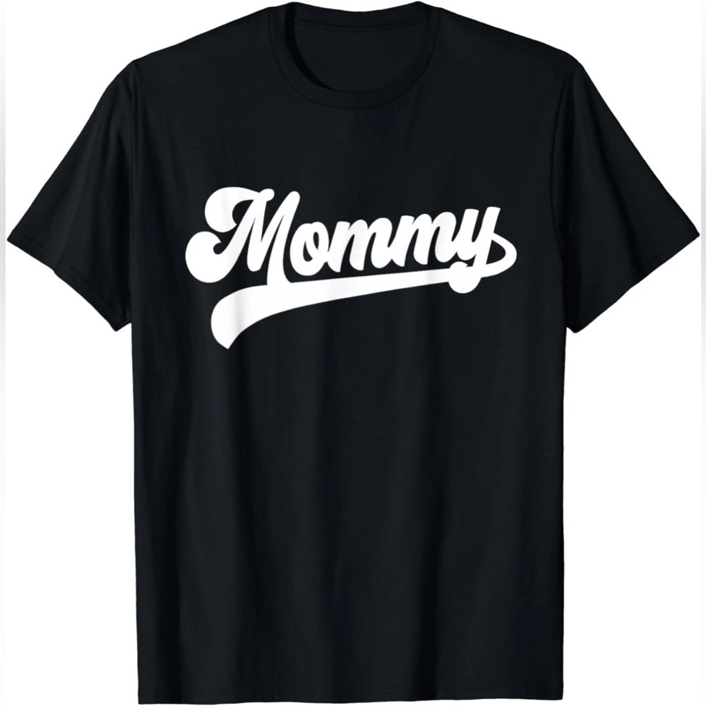 NWT Mommy Graphic T-Shirt Unisex Large Black Retro Script Tee